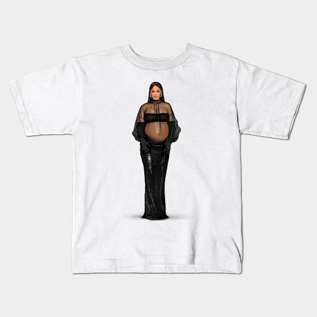 Rihanna Kids T-Shirt by PrintPrayLove